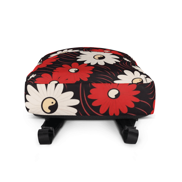 Versatile Medium-Sized Backpack 🔴 RED AND WHITE FLOWERS ⚫️ ⚪️ YIN AND YANG product image (2)