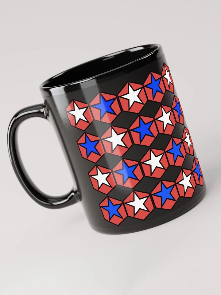 Stars Within Hexagons - Geometrical Design Black Mug product image (2)