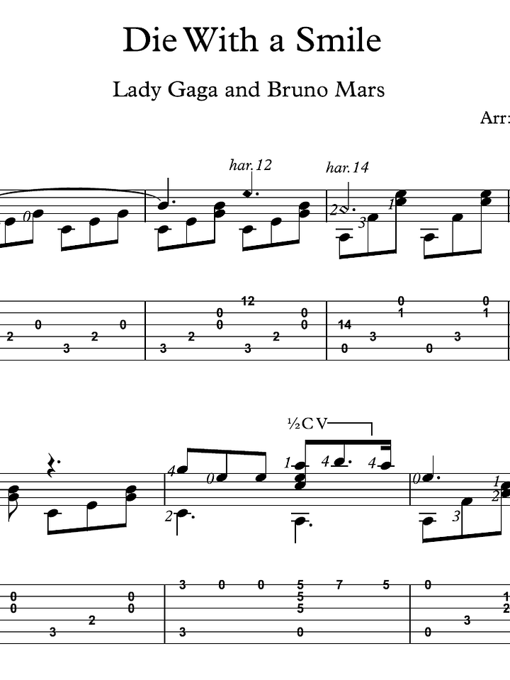 Die With A Smile - - Bruno Mars and Lady Gaga product image (2)