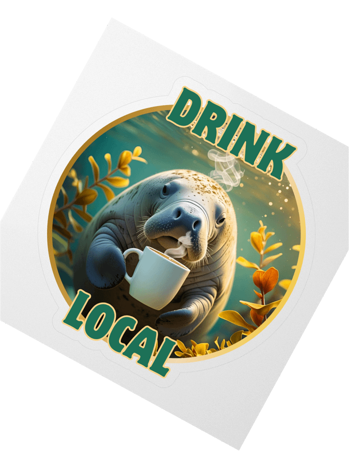 Drink Local Manatee Sticker product image (2)