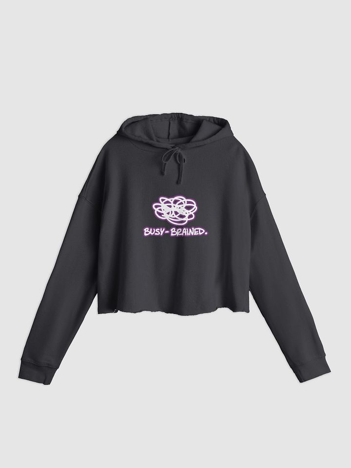 BUSY-BRAINED (lined design, #763D7D) lightweight cropped hoodie product image (1)