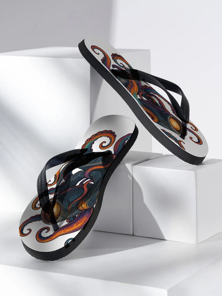 Theatrically Jerry: "Moving Head Tentacles" Flip Flops product image (1)