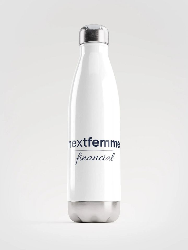 Stainless Steel Elegance Water Bottle with Navy Logotype product image (1)