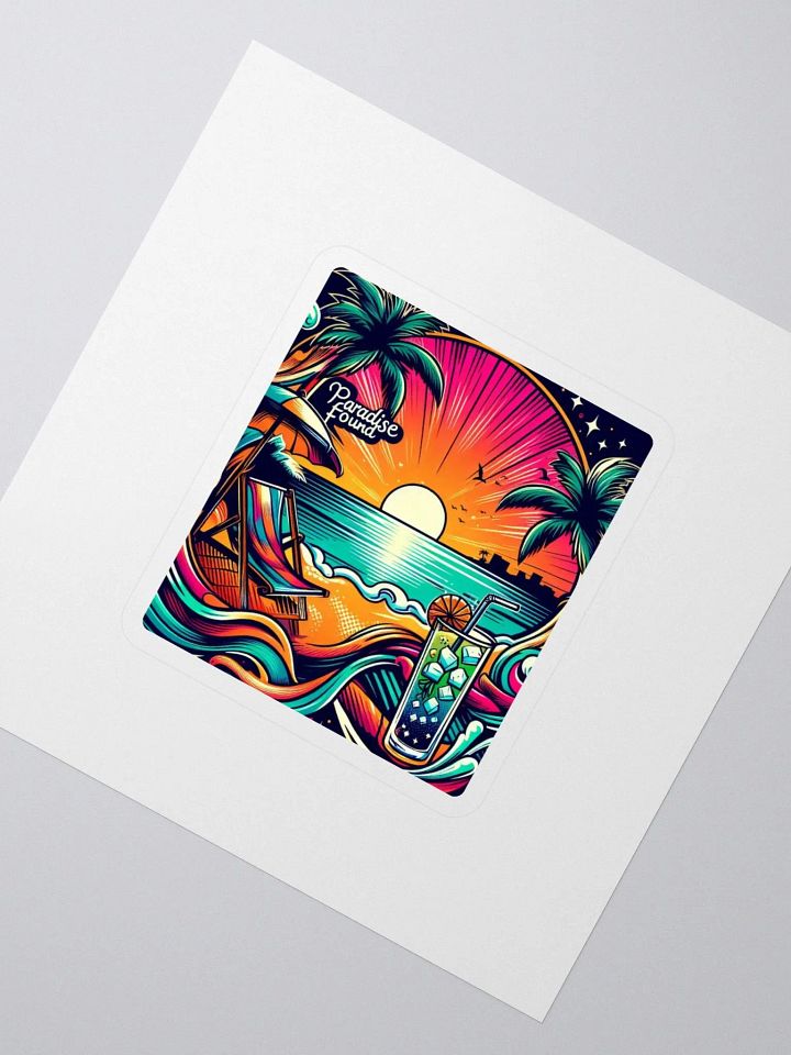 Tropical Sunset Kiss Cut Stickers product image (2)