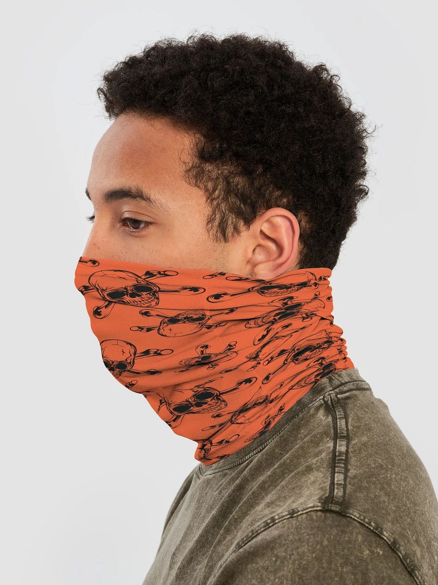 Skull & Cross Bones - Orange - Neck Gaiter/Face Mask product image (3)