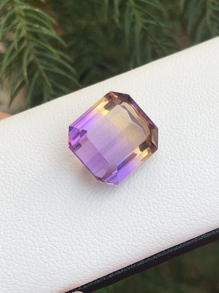 BI COLOR AMETRINE GEMS FOR PENDANT YELLOW/PURPLE COLOR EMERALD CUT, 7.90 CARAT product image (9)