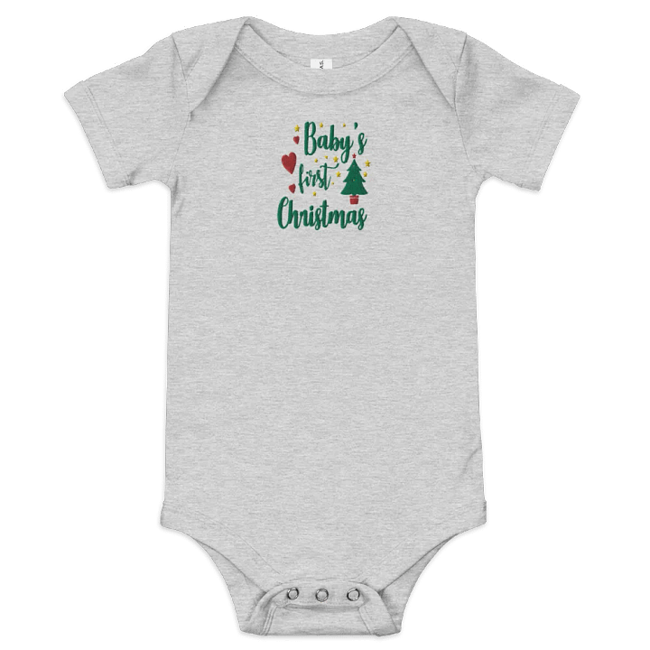 Baby's First Christmas Embroidered Onesie product image (4)