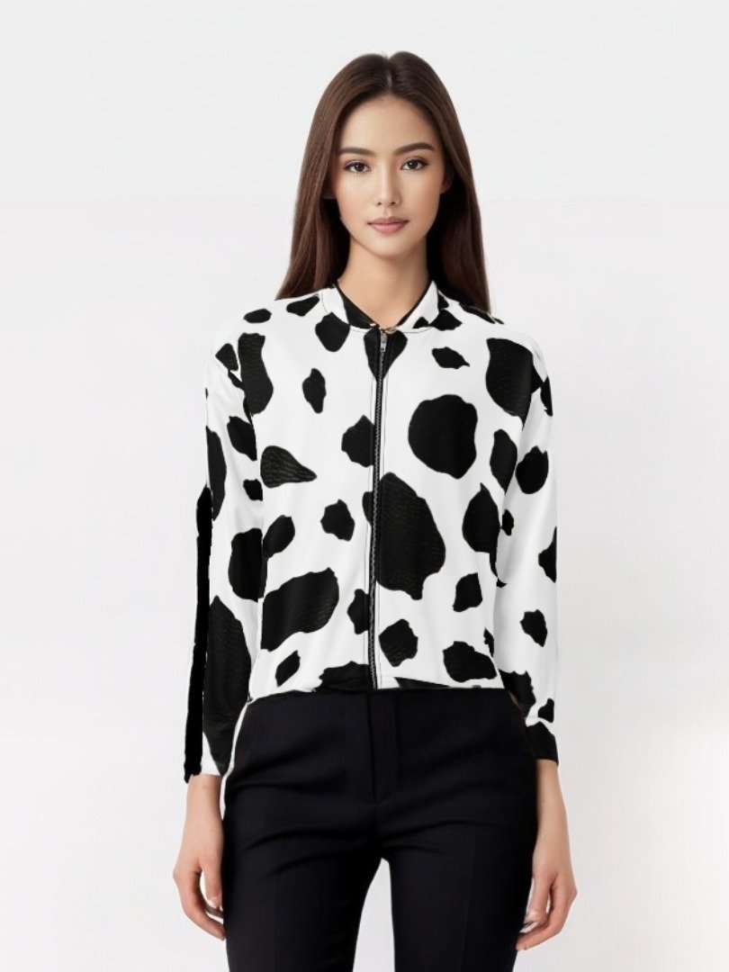 Unisex Cow Pattern Bomber Jacket – Design By Unik | Limited Edition (1,977 Pieces Worldwide) product image (4)