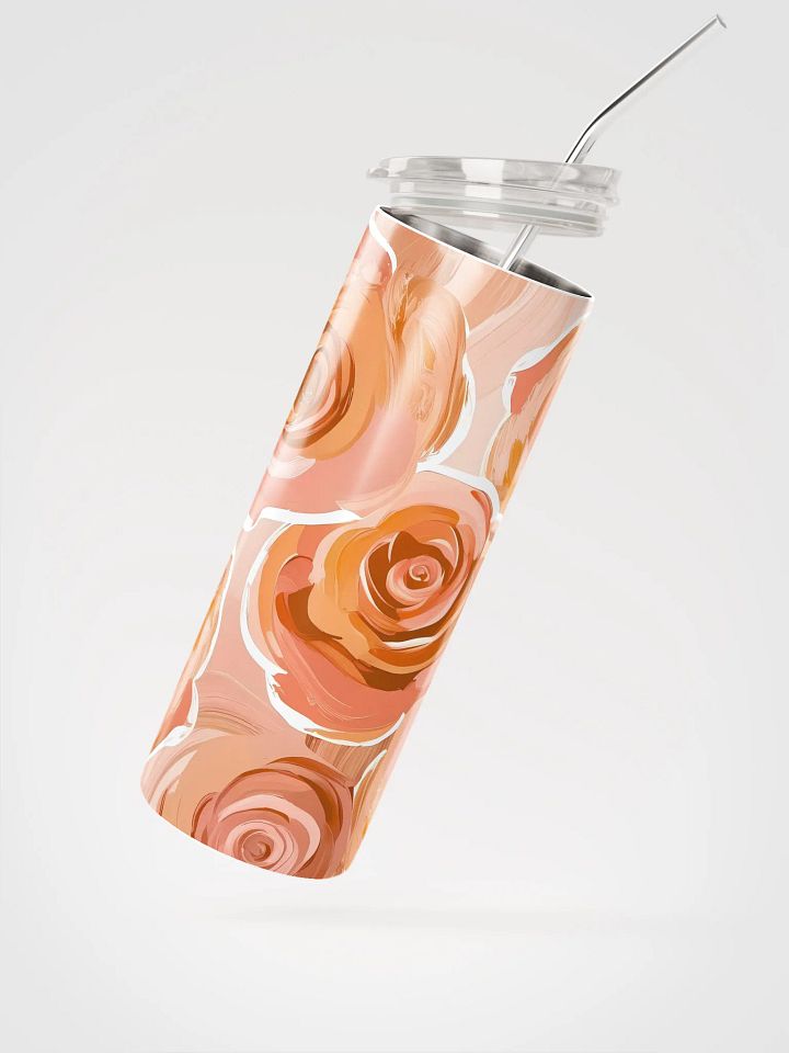 Light Peach Swirling Rose Stainless Steel Tumbler product image (2)