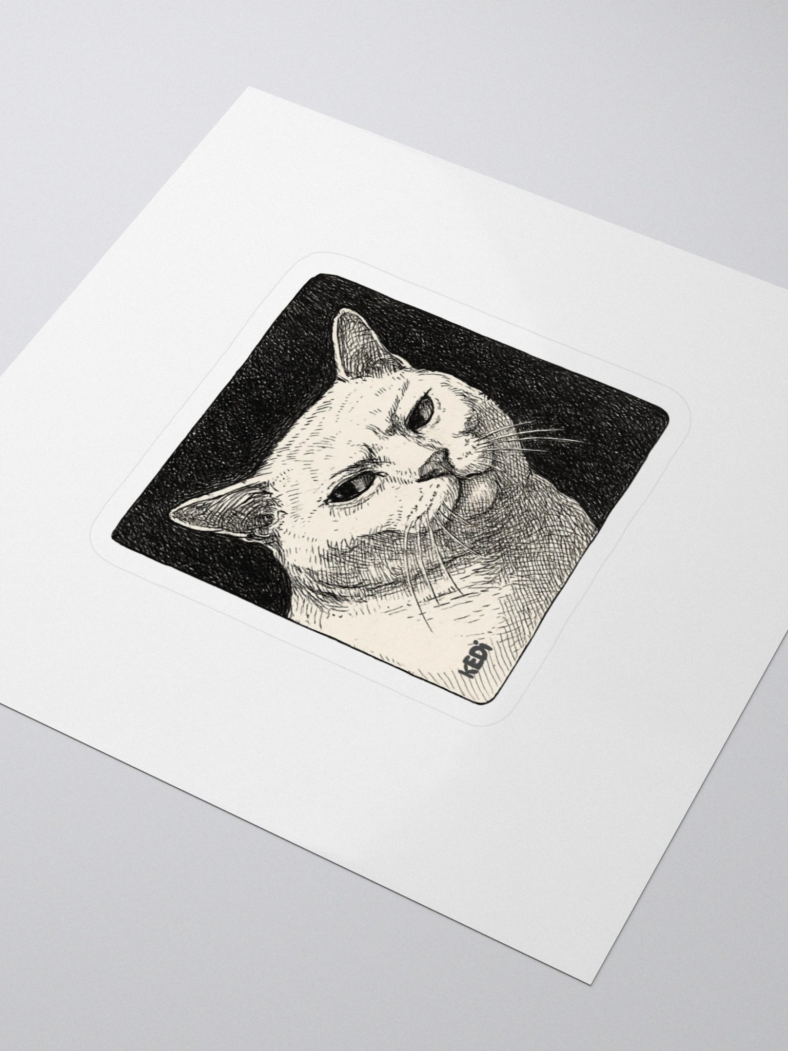 Cat Art Kiss Cut Stickers product image (3)