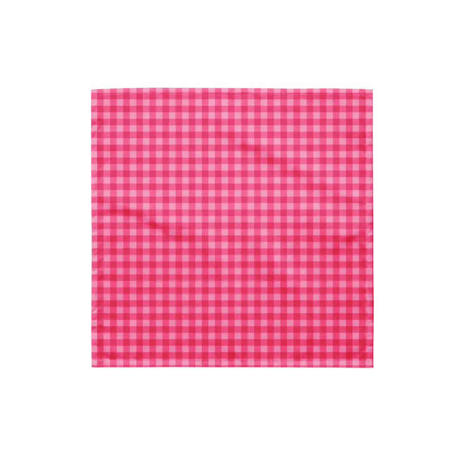 Bright Pink Checkered Plaid Bandana product image (4)