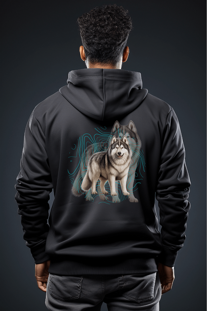 Dark Color Shadowed Alaskan Malamute Hoodie product image (1)