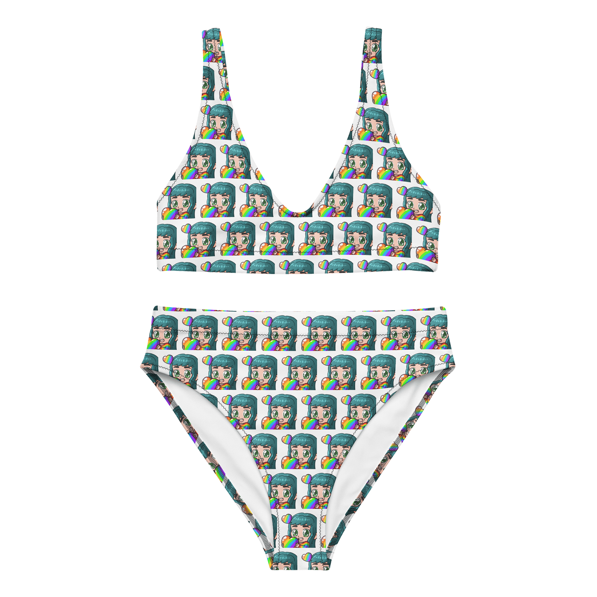 Rainbow Love MannyKae High Waisted Bikini Set product image (1)