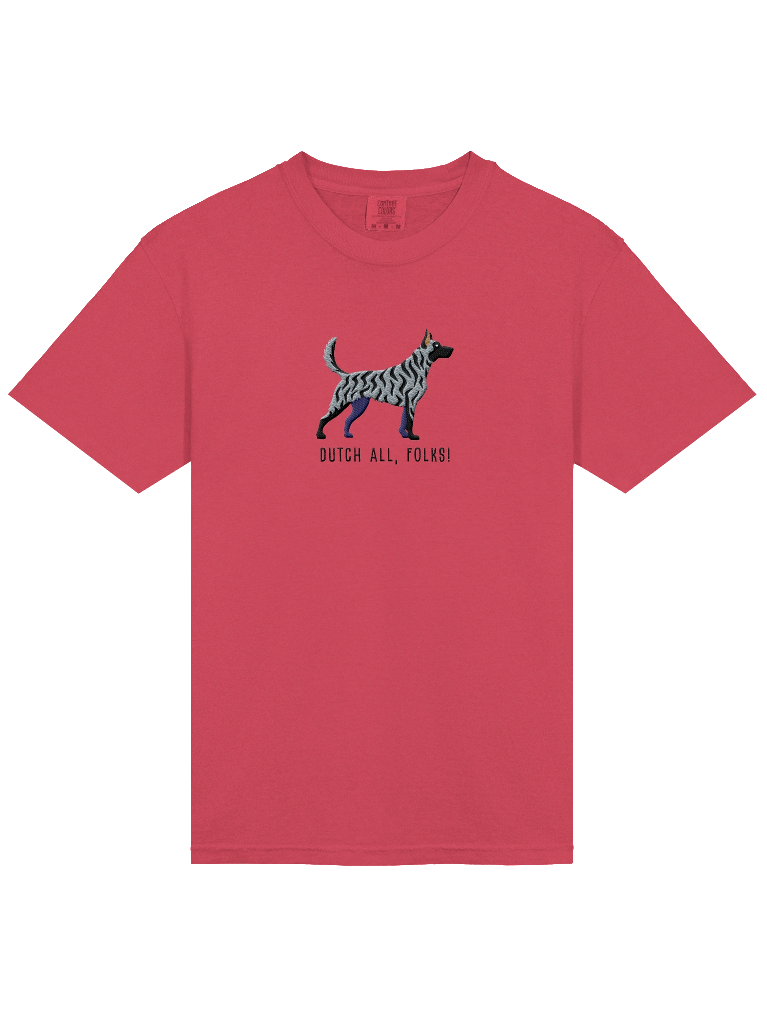 Dutch All, Folks! T-Shirt(Embroidered) of a Dutch Shepherd(Blue Brindle) product image (13)