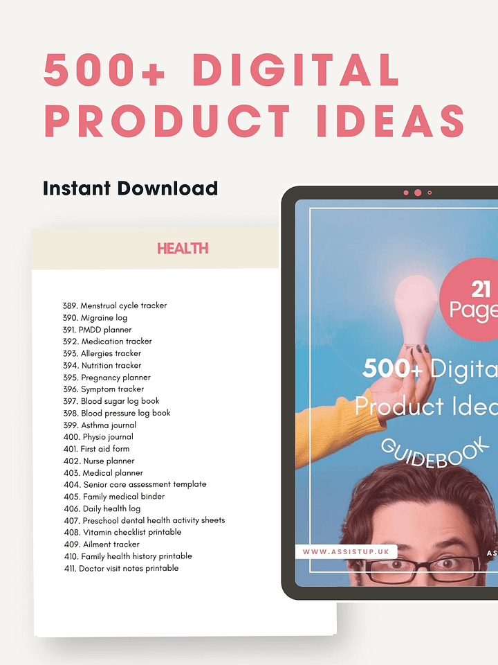 500+ Digital Product Ideas product image (2)