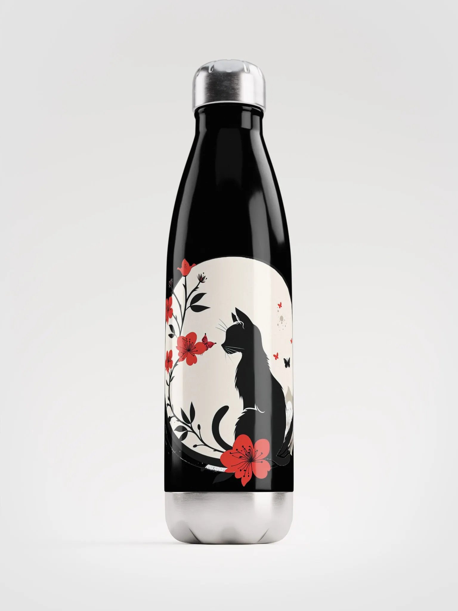Tranquil Feline Stainless Steel Water Bottle product image (1)