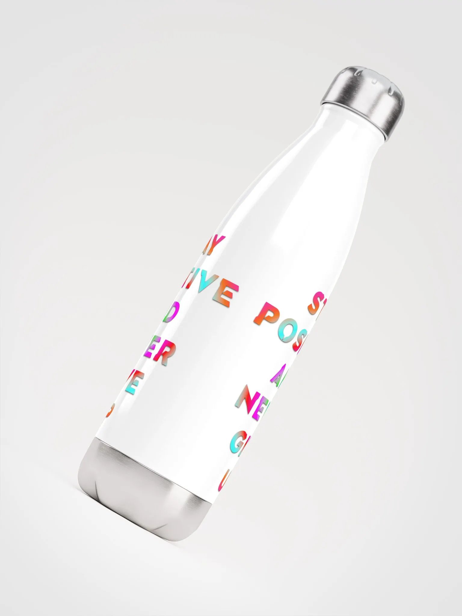 Blade Army stay positive and never give up Color`s White Water bottle product image (4)