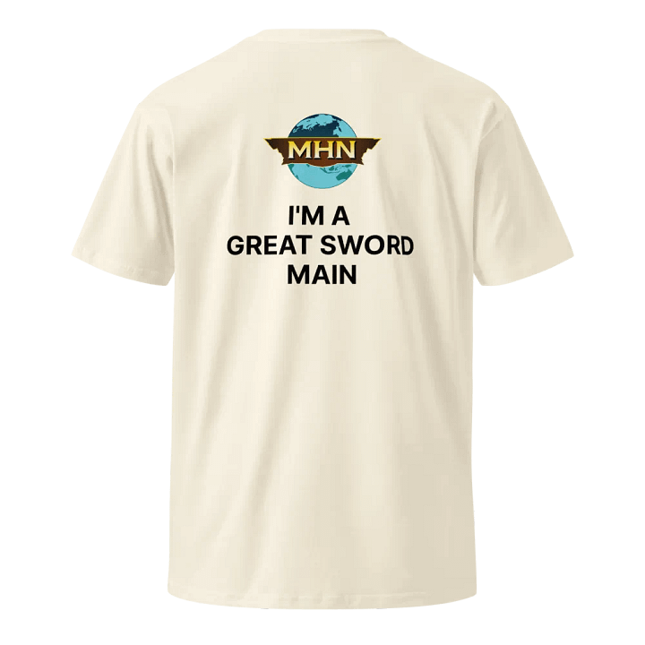 I'm A Great Sword Main MHN Emblem Unisex T-Shirt White/Natural product image (3)