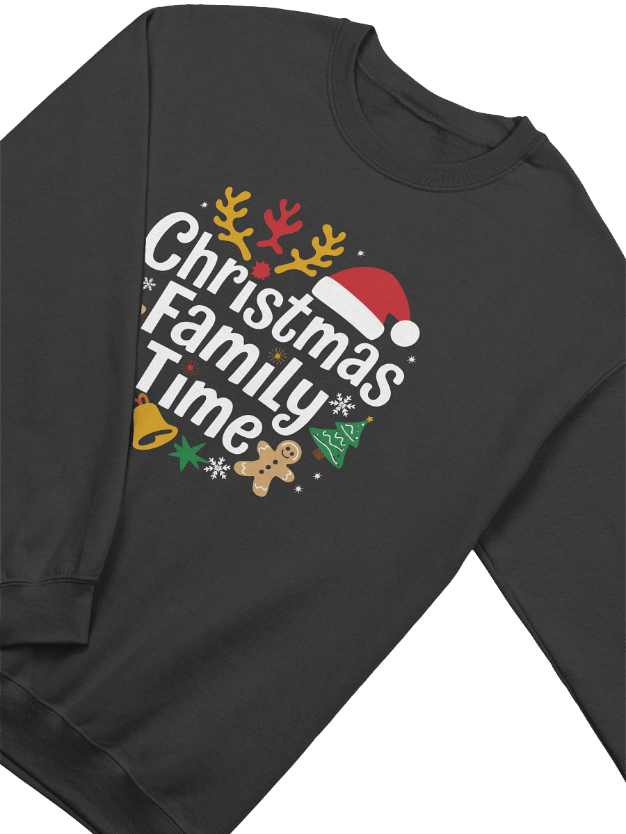 Minimalist Winter Christmas Sweatshirt | Happy Family Time Crewneck product image (2)
