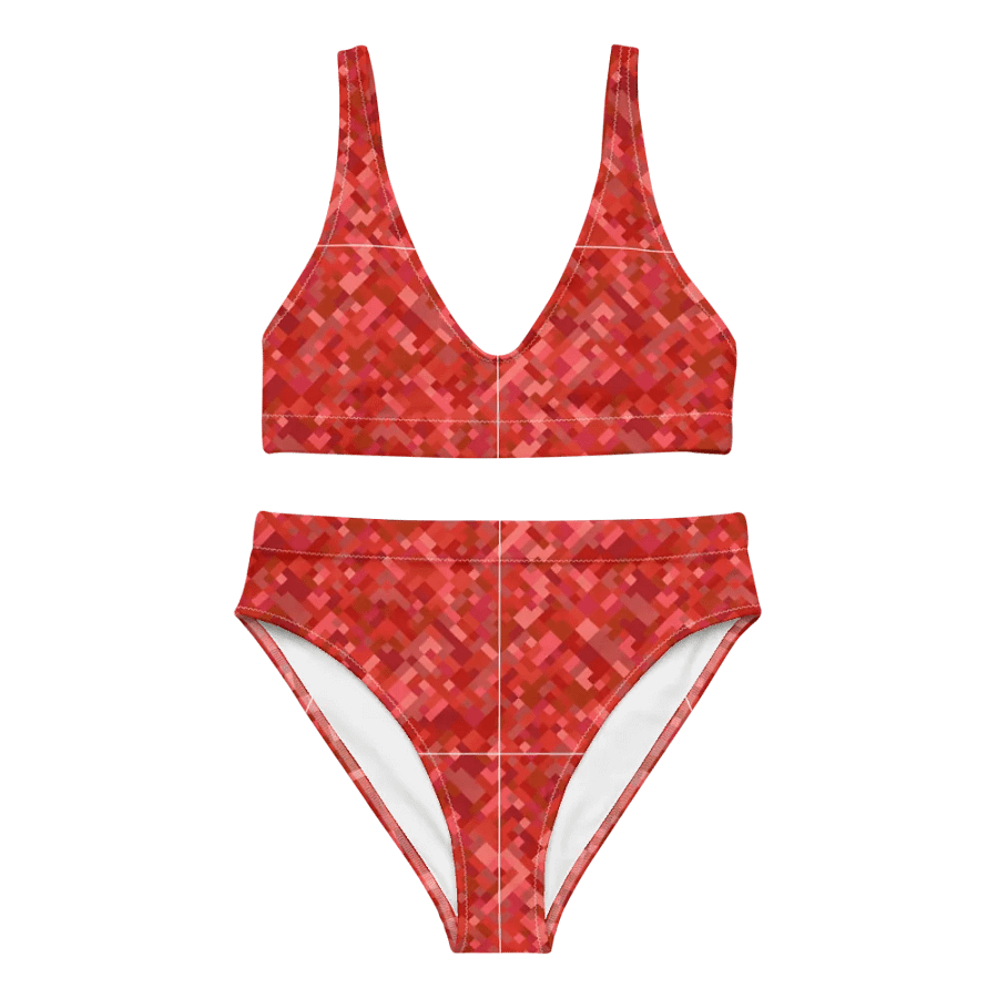 Colorful Mosaic Pattern Design High Waisted Bikini - v4 product image (3)