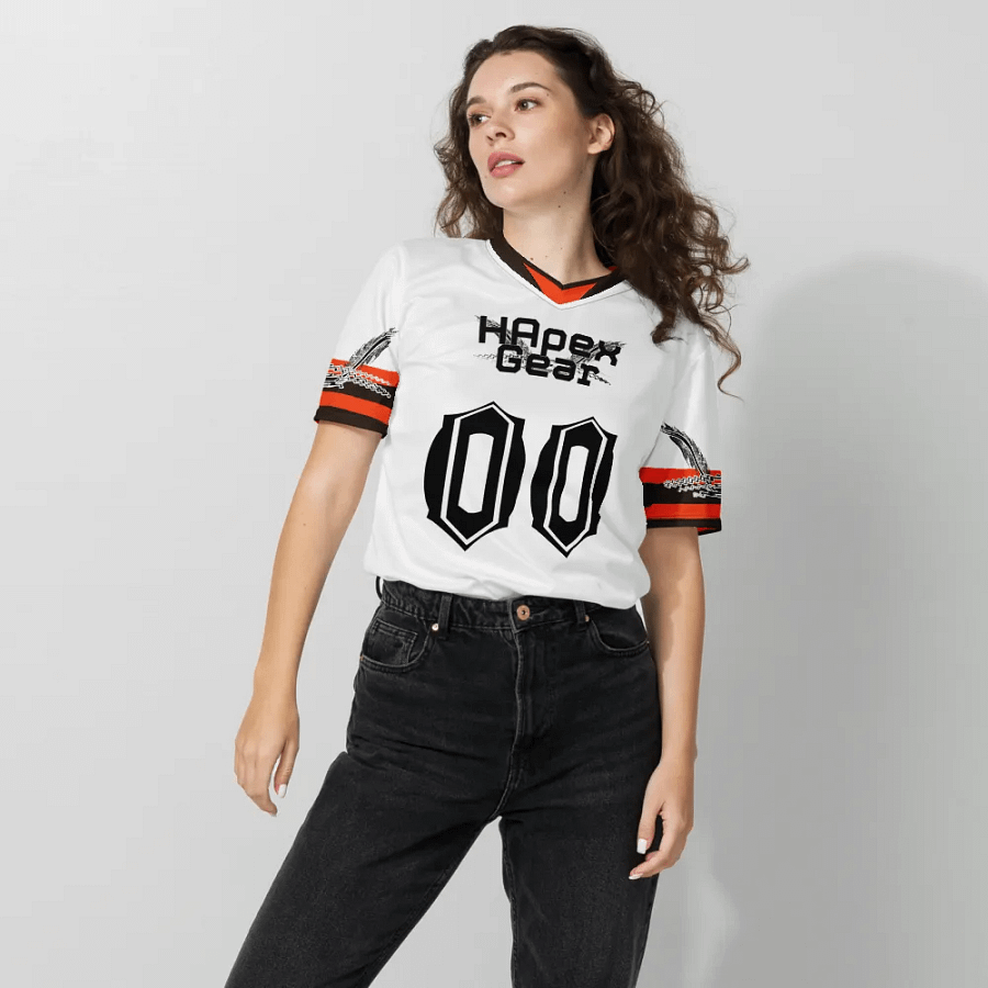 Dieter - White - Recycled Unisex Sports Jersey - Black HApex Gear Black Logo product image (8)