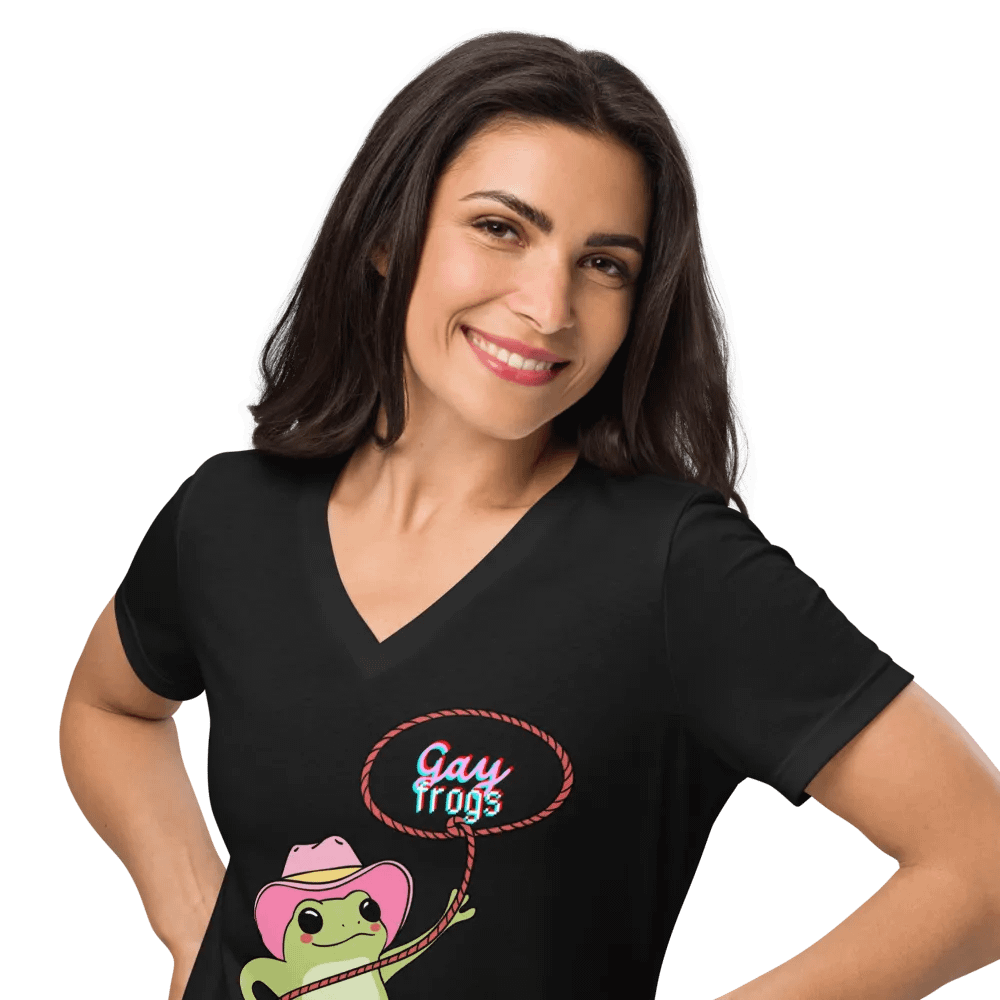 Gay Frog Hype Fitted V-Neck Shirt product image (22)