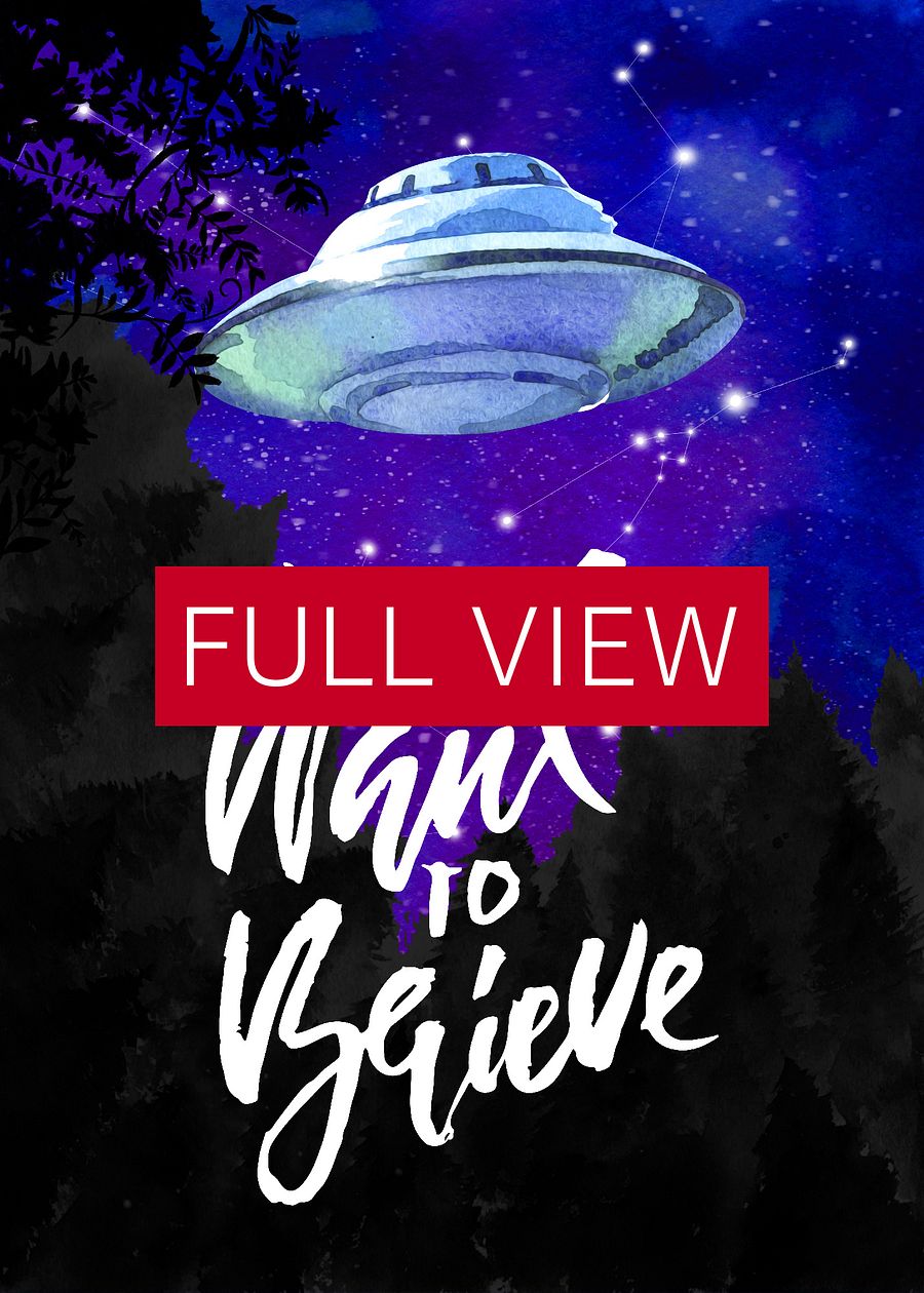 I want to believe / X-Files poster. Watercolor version — sci-fi poster, movie poster, space art print product image (3)