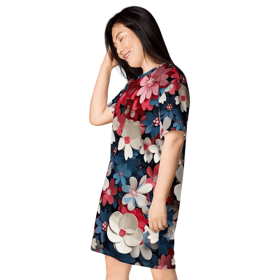 3D-Ditsy-Flowers-Seamless-Patterns T-shirt Dress - V11 product image (7)