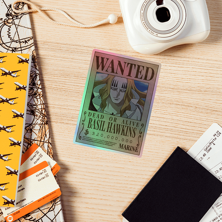 Basil Hawkins Wanted Poster Holographic Sticker Sheet product image (1)