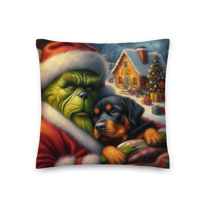 Festive Grinch & Rottweiler Premium Pillow product image (1)