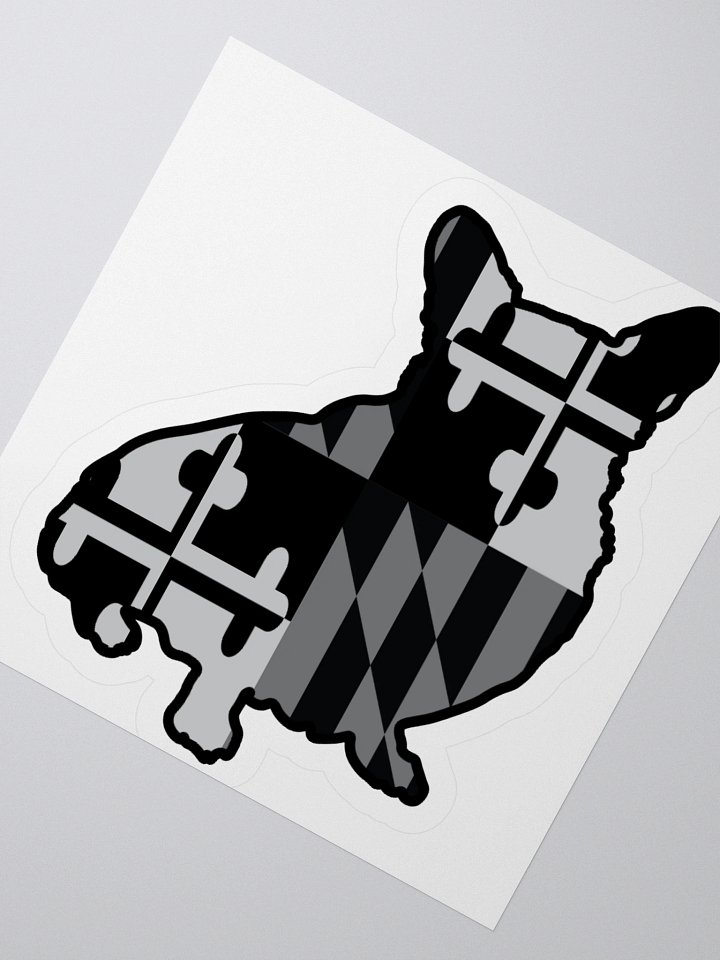 Maryland Flag Corgi (B&W) Sticker product image (4)