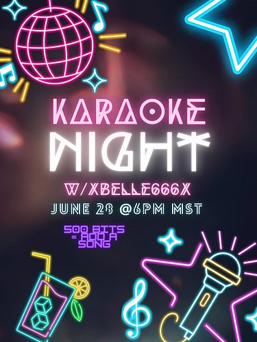 Hope you’re ready for this weekends event! Excited to share this moment with xBelle666x 💜 #streamer #karaoke #twitch