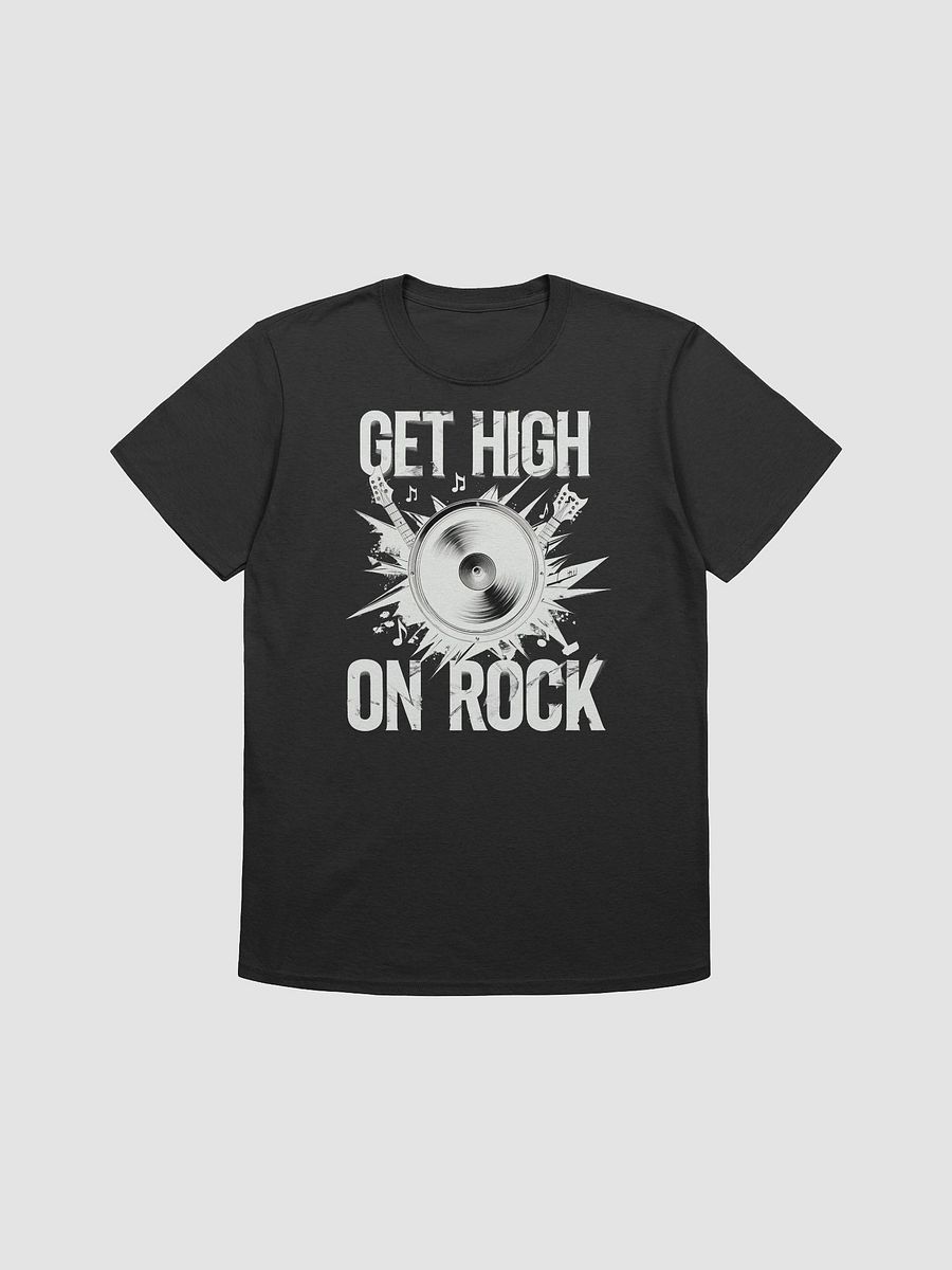 Rock Music-Inspired T-Shirt – Bold 'GET HIGH ON ROCK' Design, Unisex Fit product image (3)