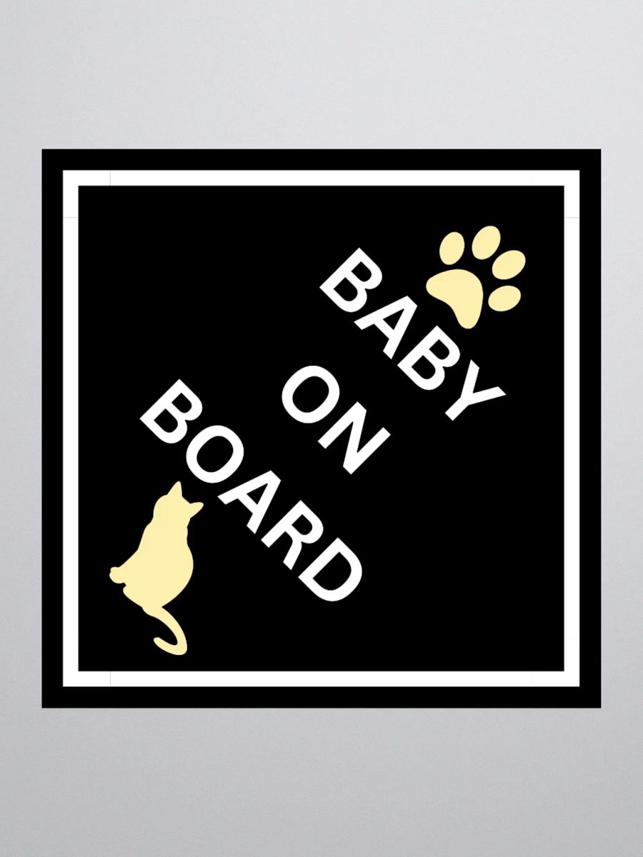 Cat Baby on Board Sticker - Ginger on Black product image (3)
