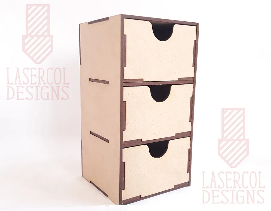Three Drawers Desk Organizer - Laser Cut Files product image (5)