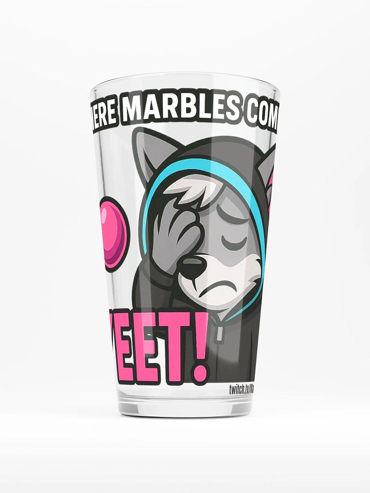 "WHERE MARBLES COME TO YEET!" PINT GLASS – Official Stream Mascot Edition product image (1)