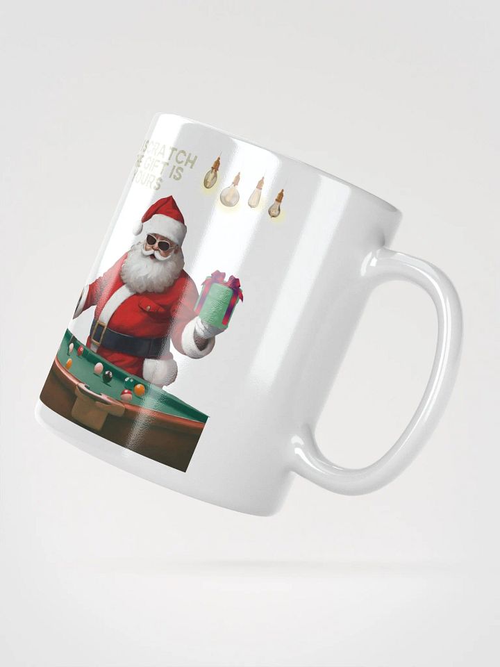 If I Scratch The Gift Is Yours - Pool Shark Santa White Mug product image (5)