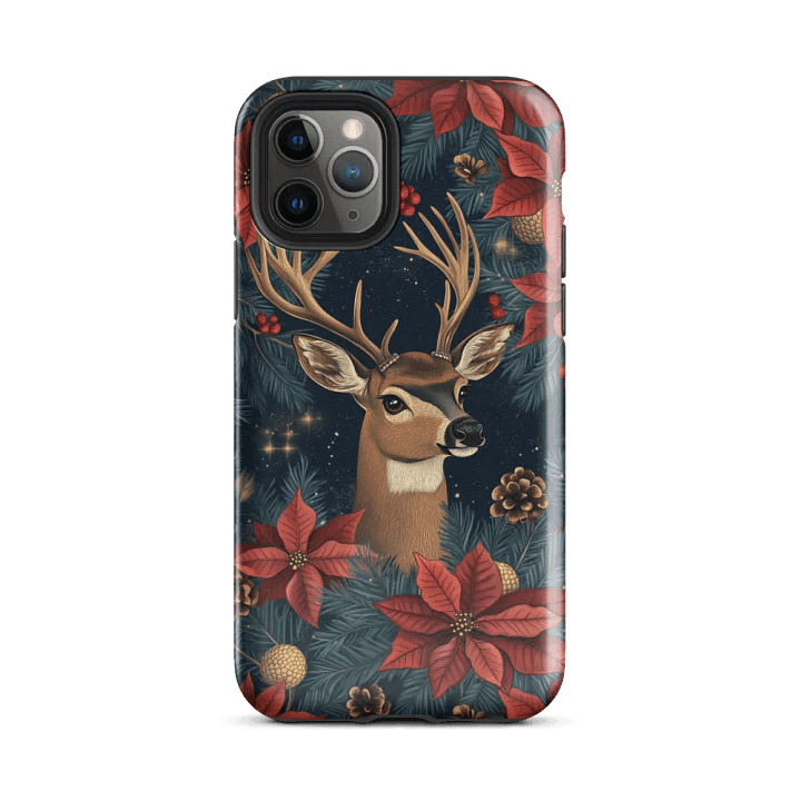 Christmas Deer Poinsettias - Tough Phone Case product image (2)