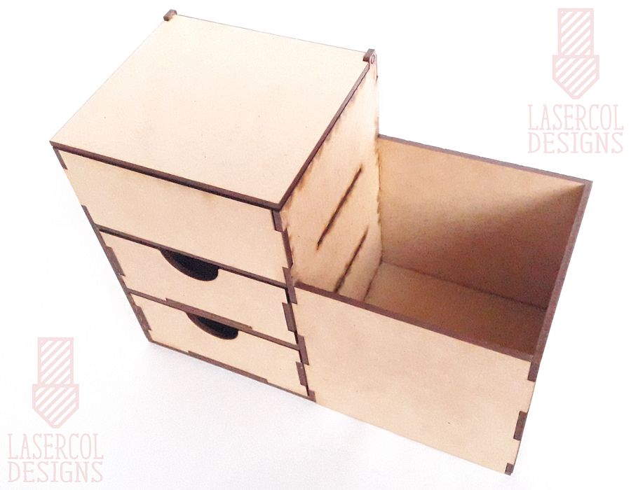 Desk Organizer with drawers - Laser Cut Files product image (10)