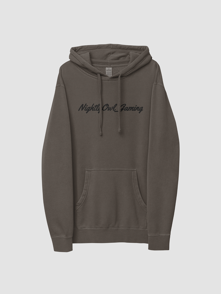 Pigment Dyed Hoodie NightlyOwl_Gaming Name product image (1)
