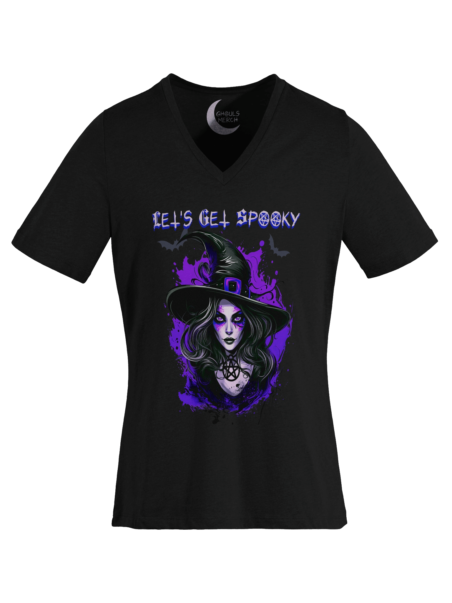 let's get spooky women's relaxed v-neck t-shirt product image (6)
