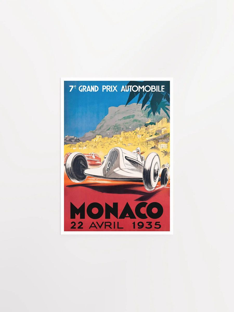 Monaco Vintage F1 Grand Prix, 1935 poster — Vintage Formula 1 poster, Monaco Grand Prix poster, retro travel poster product image (6)