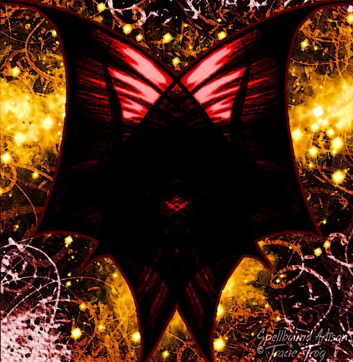 Ruby Demon: Abstract Energy Spirit by Spellbound Studio | Red Fire Wall Art, Digital Fantasy Download product image (1)