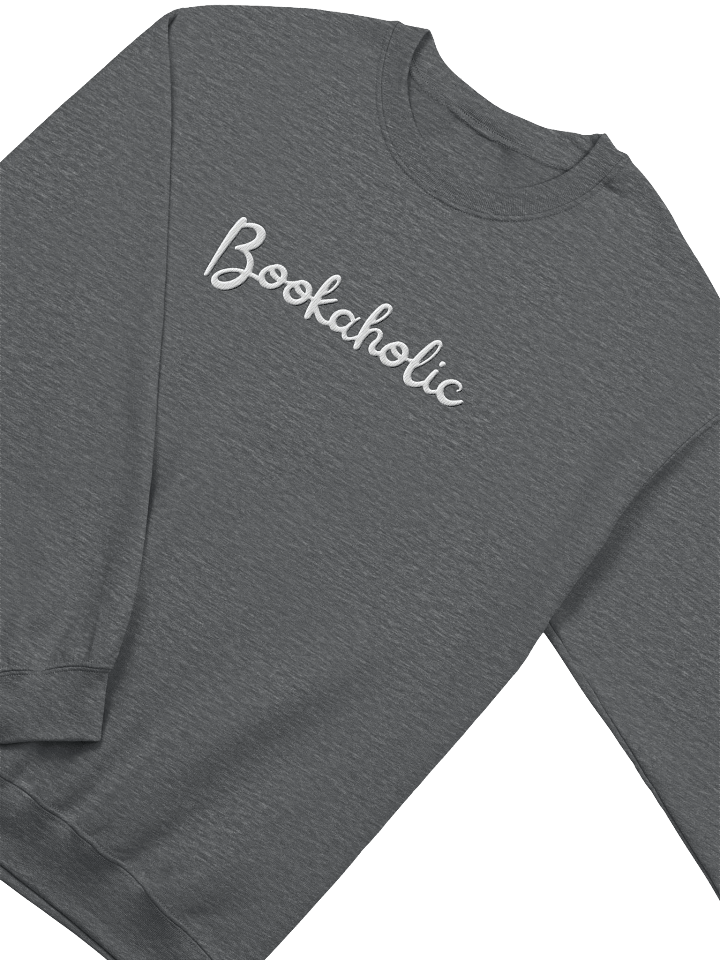 Bookaholic Embroidered Crewneck Sweatshirt - White Font product image (8)