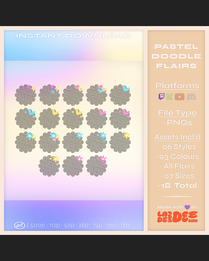Pastel Doodle Flairs product image (1)