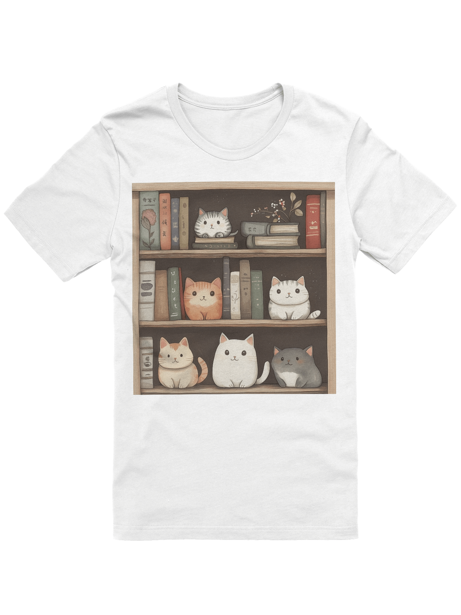 Cat Tales Bookshelf T-Shirt product image (97)