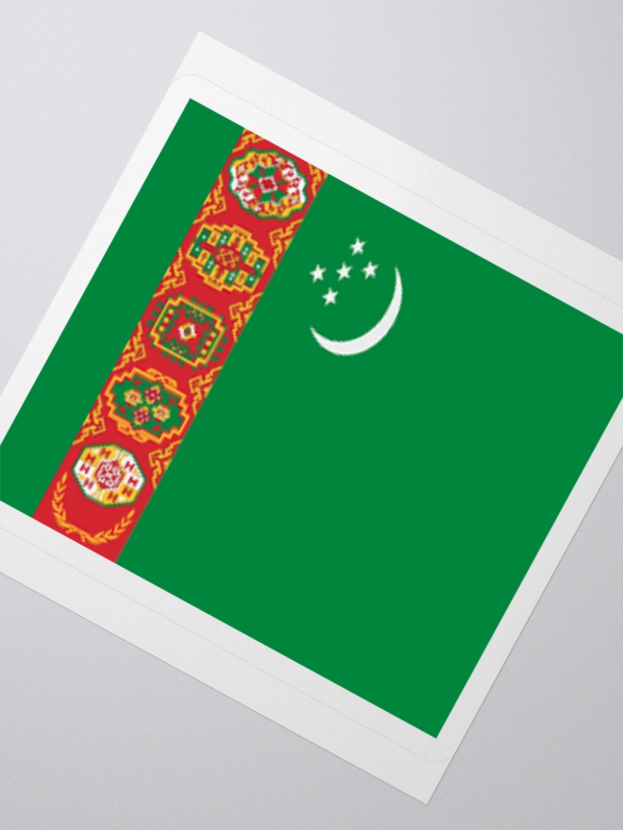 Turkmenistan Flag Sticker | Crescent and Guls Design | Durable Vinyl | 3 Sizes product image (5)