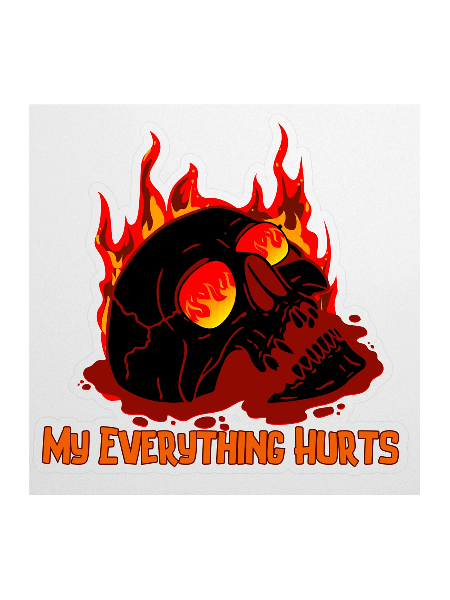 Large My Everything Hurts! Red Skull Sticker product image (1)