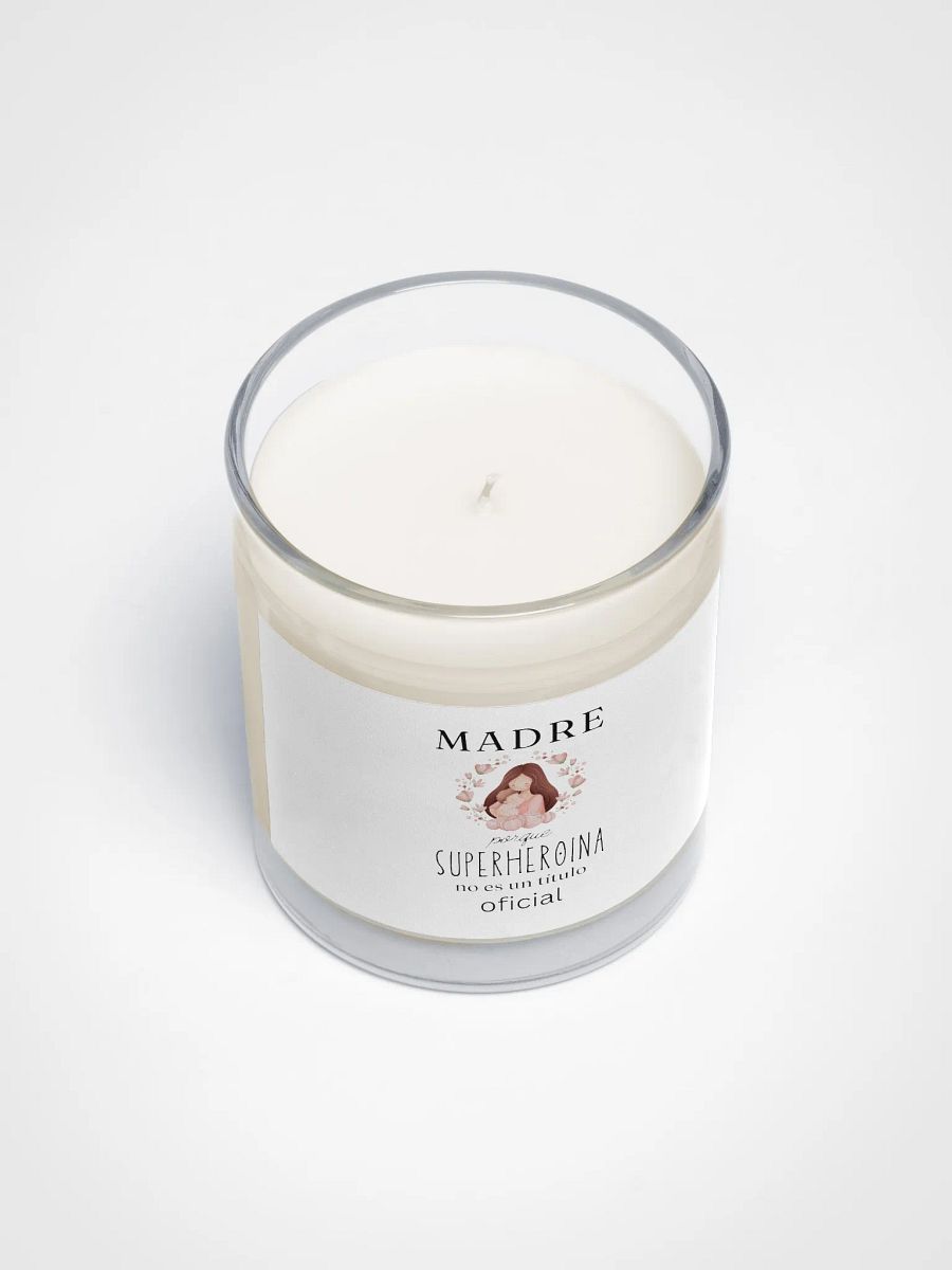 Mothers day Design Madre Porque Superheroina no es un titulo oficial candle product image (3)