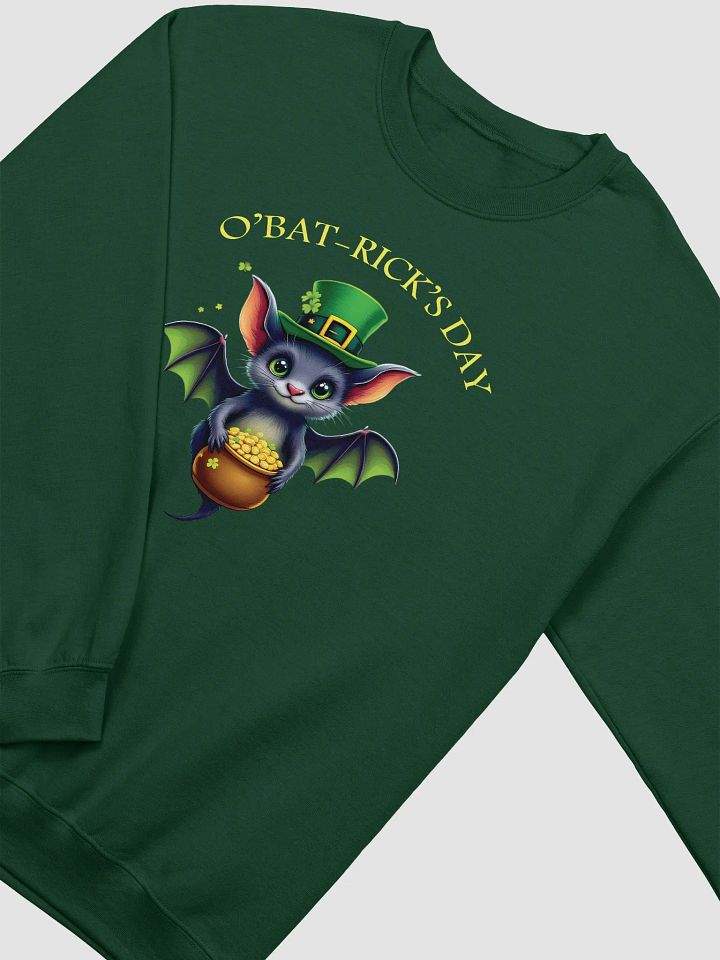 Cute St. Patrick’s Day Bat crewneck sweatshirt – O’Bat-Rick’s Day Funny Irish Design product image (5)